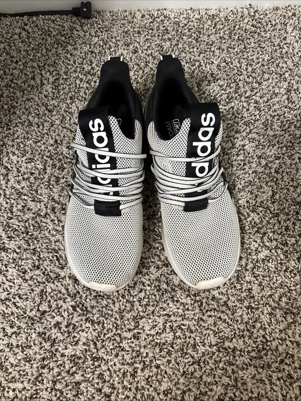 Adidas Lite Racer Adapt 7.0 Black & White Shoes IE6330 Oreo Gradient Size 10